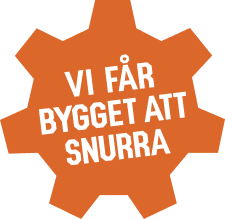 Det orangea kugghjulet som står för Sveriges fria bygghandlares kundlöfte