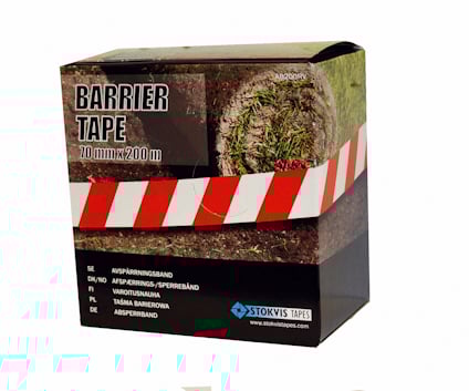 AVSPÄRRNINGSBAND, RÖD/VIT 70 MM X 500 M