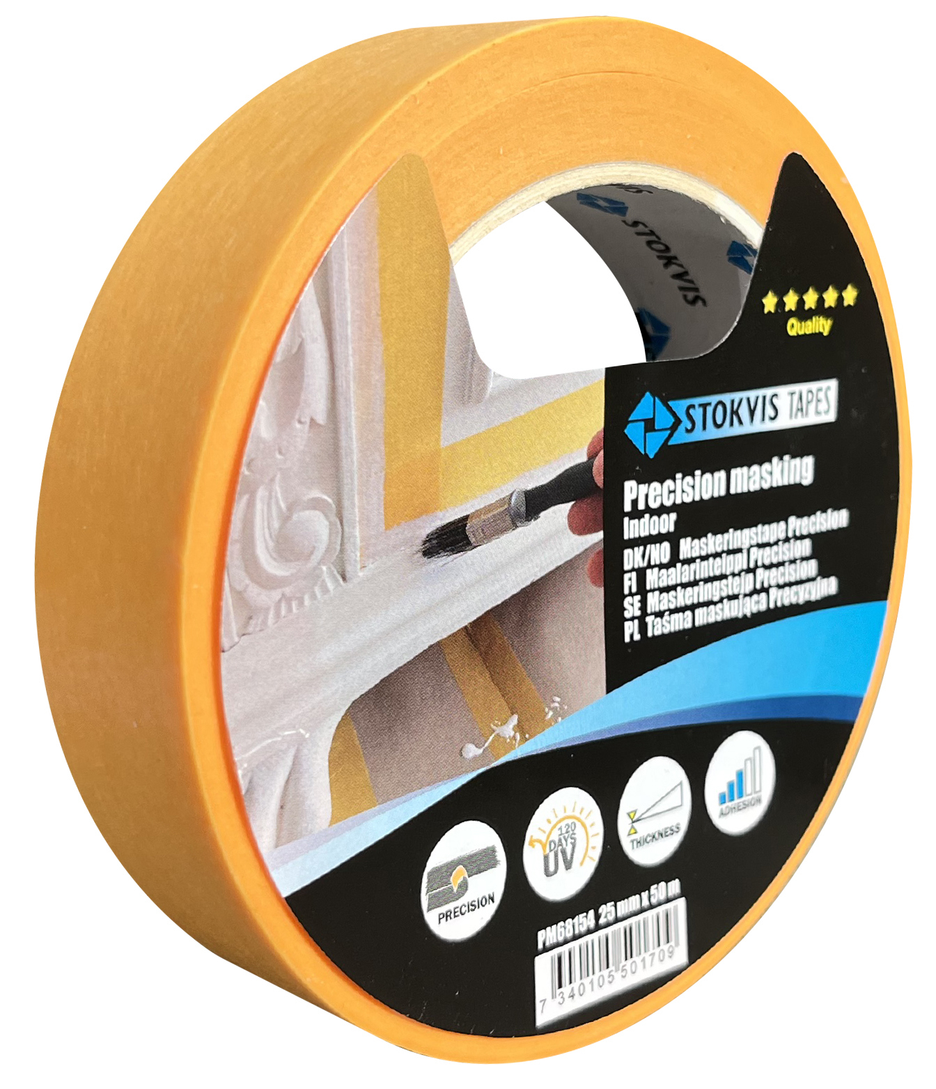 MASKERINGSTEJP PRECISION GUL STOKVIS TAPES - Stokvis Tapes