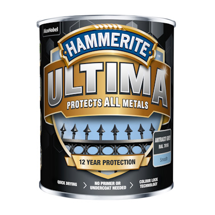METALLFÄRG ULTIMA SMOOTH ANTRACIT GREY HAMMERITE 0,25L