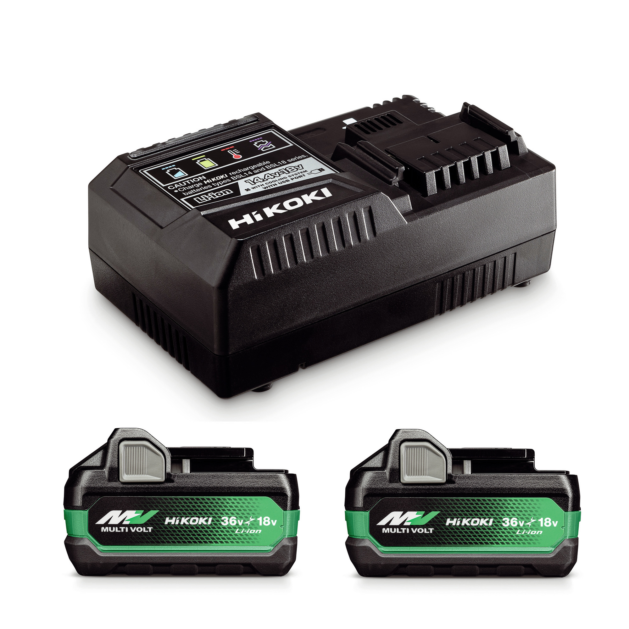 BATTERISET 2XBSL36A18X/LADDAREHIKOKI 18V/36V MV 2,5AH/5AH - HiKOKI