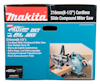 Förpackning av en Makita 216mm (8-1/2") sladdlös kap- och gersåg.