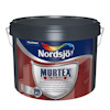 Hink med Nordsjö Murtex Siloxane putsfasadfärg, mörkgrå lock och handtag.