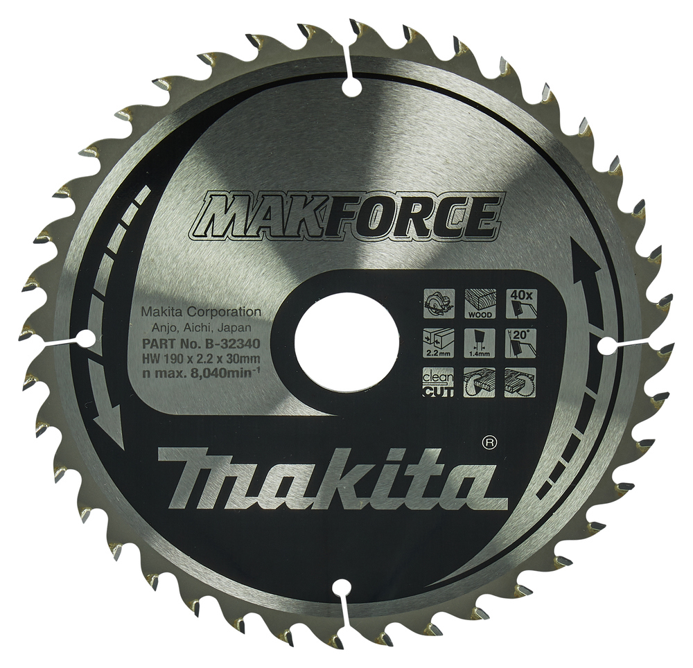 SÅGKLINGA B-32340 MAKITA MAKFORCE TRÄ 40T 190X30X2,2MM - Makita