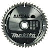 Rund cirkelformad sågklinga med tänder och texten "Makblade" och "Makita". Klingan har svart och silverfärgad design.