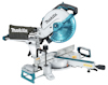 Kap- och gersåg med rund sågklinga, svart dammpåse och blå detaljer, märkt "Makita".