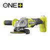 Vinkelslip med grönt och svart handtag, texten "RYOBI" och "ONE+ 18V" synligt på bilden.