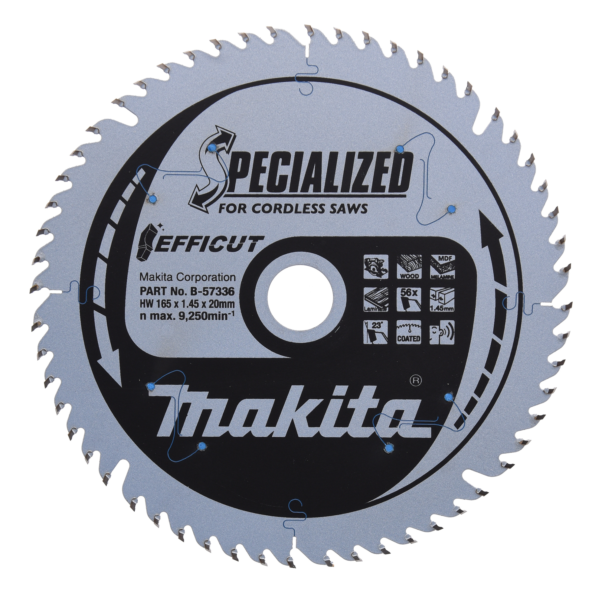 SÅGKLINGA B-57336 MAKITA EFFICUT TRÄ 56T 165X20X1,45MM - Makita