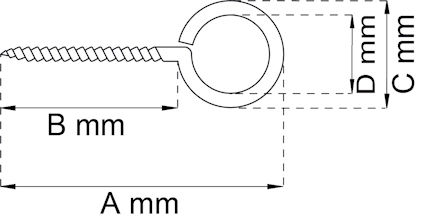 SKRUVÖGLA 1 VIT 28X3 MM 10 ST