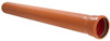 Orange PVC-rör med en slät yta och en kopplingsände med en svart och röd tätning.