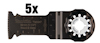 Multiverktygsblad från Makita, 32 mm brett, med texten "5x", "Wood & Metal" och "TMA047" tryckt på det.